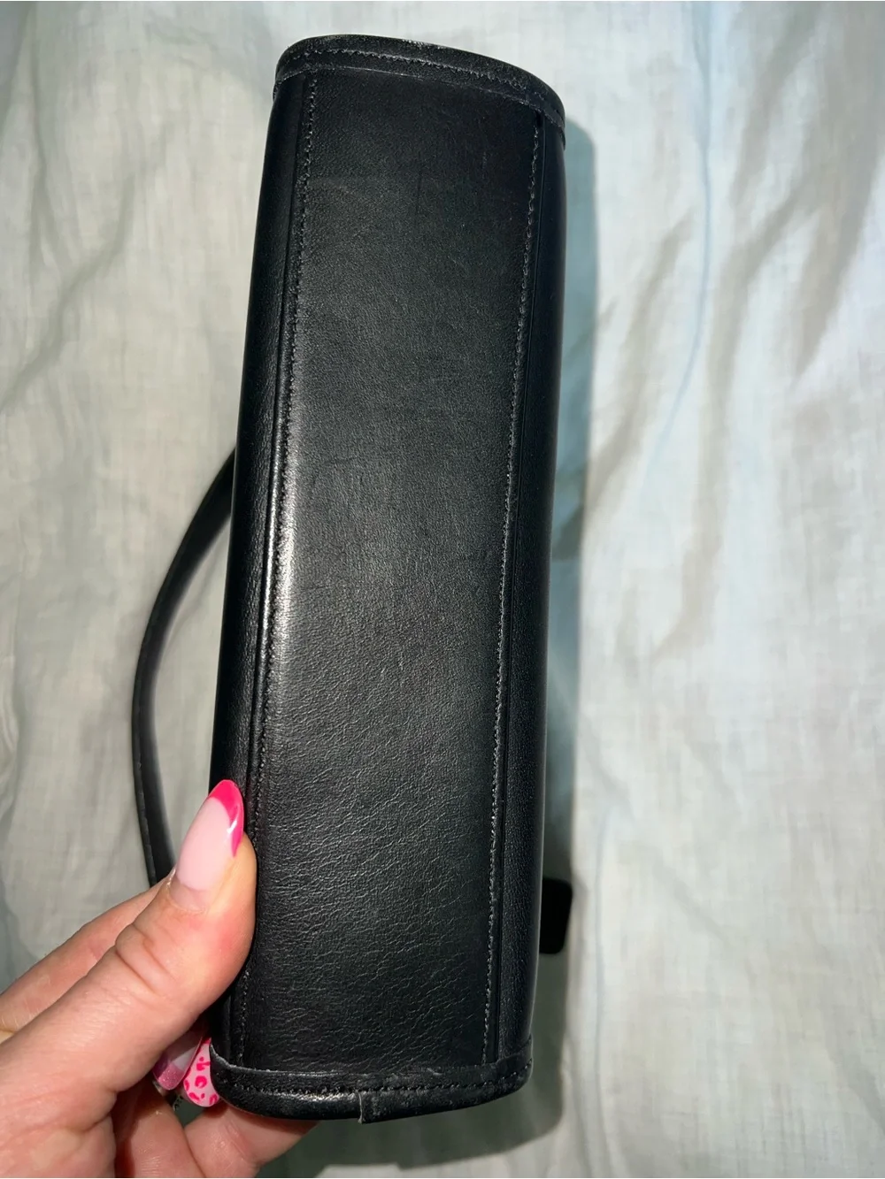 Vintage Coach *RARE* Classic Black 9043 GEOMETRIC Bag Top Handle Brass Turnlock